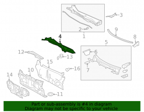 Поддон дворников металл Toyota Avalon 13-18