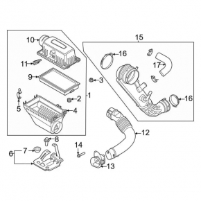 Corpul filtrului de aer partea de jos Ford Explorer 20- 2.3T