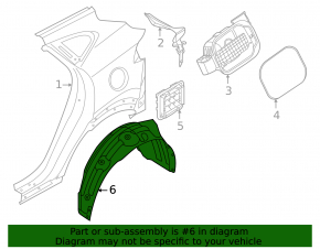 Подкрылок задний левый Hyundai Tucson 22-26 2.5 USA