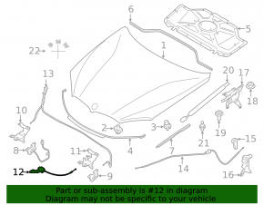 Ручка открытия замка капота подкапотная BMW X5 F15 14-18