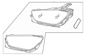Far stânga față asamblată Mercedes W167 GLE 350 450 20-22 LED cu garnitură