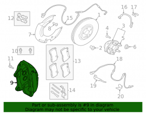 Etrier față dreapta pentru Land Rover Range Rover Velar 18-20, 2 pistoane, negru, 395mm