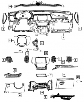 Перчаточный ящик, бардачок Dodge Durango 11-13 беж