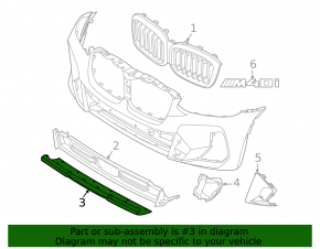 Нижняя накладка переднего бампера BMW X3 G01 22-24