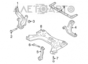 Цапфа передняя левая Nissan Versa 1.8 10-12
