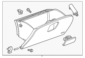 Перчаточный ящик, бардачок Buick Encore 13-22 черный под airbag