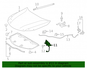 Замок капота Toyota Avalon 13-18 с датчиком
