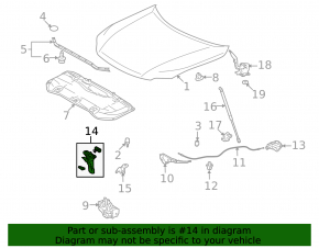 Рычаг открытия замка капота Lexus RX350 RX450h 10-15