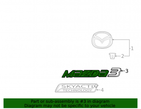 Эмблема надпись MAZDA3 крышки багажника Mazda 3 14-18 BM