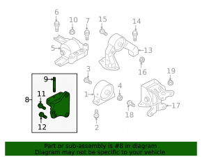 Кронштейн двигателя правый Mitsubishi Outlander Sport ASX 10-23 2.0