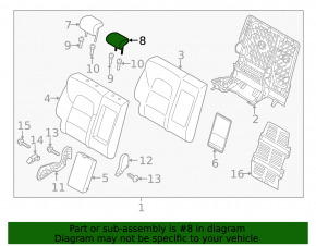 Tetieră centrală spate, al doilea rând de scaune, Kia Sportage 20-22, material textil gri