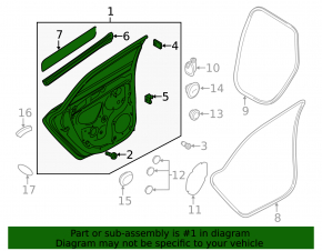 Дверь в сборе задняя левая Audi A3 8V 16-18 5d