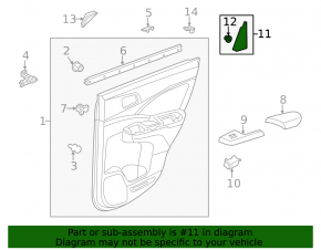 Накладка двери внутренняя задняя левая Honda CRV 12-16