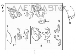 Зеркало боковое левое в сборе Honda HR-V 16-22