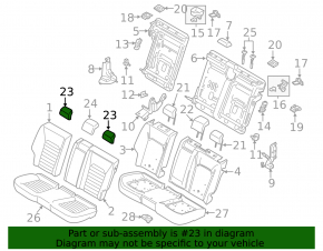 Подголовник 2 ряда левый Ford Fusion mk5 13-16 ткань, серый, под химчистку