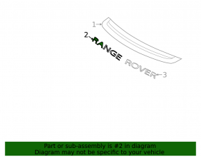 Эмблема надпись RANGE капота Land Rover Range Rover 13-17 дорест, хром