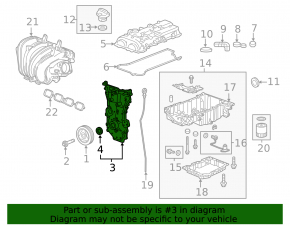Передняя крышка двигателя Cadillac ATS 13-19 2.0T 2.5