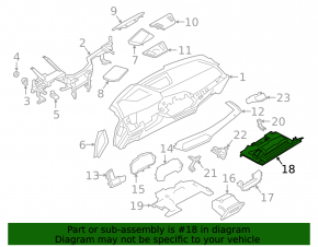 Накладка передней панели пространства ног пассажира BMW X5 G05 19-26