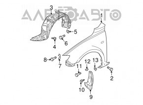 Подкрылок передний правый Mazda3 03-09