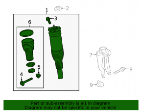Amortizor pneumatic față dreapta pentru Land Rover Range Rover Sport 13-22 cu suspensie adaptivă, 2.0, 3.0, 5.0