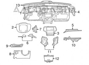 Торпедо передняя панель без AIRBAG Jeep Grand Cherokee WK2 11-13