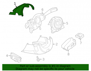 Кожух рулевой колонки Audi A6 C7 12-18 2 части, черный