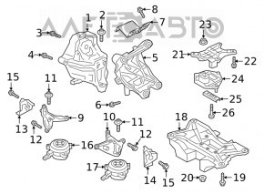 Подушка двигателя правая Audi Q7 16-19 3.0T