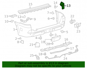 Накладка под фонарь левая Lexus LX570 08-21 рест
