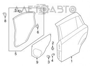Дверь голая задняя правая Subaru Impreza 5d 17-23