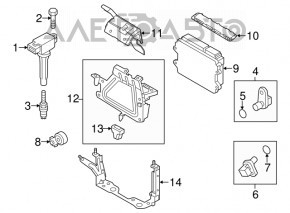 Кронштейн блока ECU компьютера двигателя Mazda 6 14-17 2.5 средняя часть