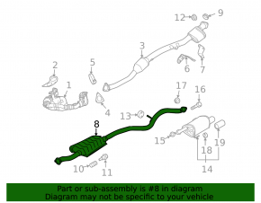 Выпускная трасса средняя часть с катализатором Subaru Outback 10-14 2.5