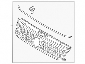 Решетка радиатора grill со значком VW Passat b8 16-19 USA