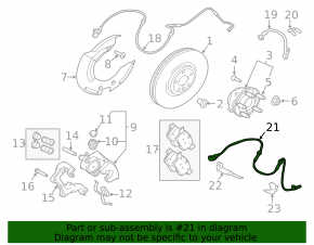 Senzor ABS față stânga pentru Land Rover Range Rover Velar 18-20 (325mm și 349mm)