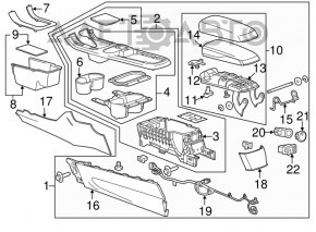 Консоль центральная подлокотник Chevrolet Volt 11-15 кожа беж