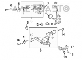 Цапфа передняя правая Toyota Sequoia 08-16