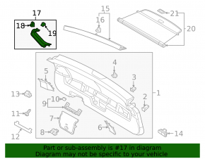 Обшивка двери багажника левая VW Tiguan 18-24 черная