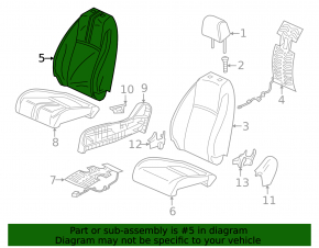 Ornamente spătar scaun pasager sport pentru Honda Civic XI FE/FL 22-24, combinație de negru și gri