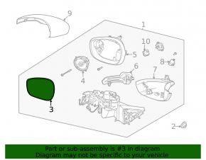 Element oglindă stânga Ford Mustang Mach-E 21-25 încălzit, BSM