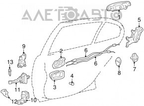 Замок двери задней правой Lexus IS200 IS300 99-05