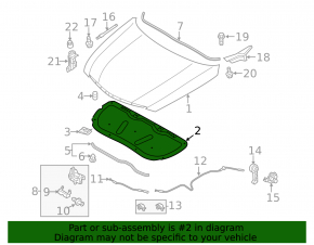 Изоляция капота Hyundai Sonata 11-15