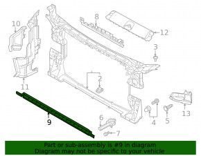 Дефлектор радиатора нижний Audi A4 B9 17-25 2.0T