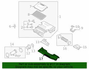 Conductă de aer inferioară Hyundai Elantra 21-26 1.6 hibrid