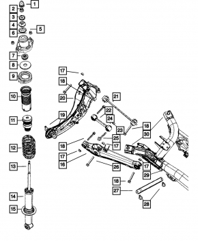 Подрамник задний Jeep Compass 11-16 AWD