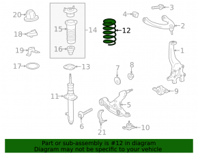 Arcul de suspensie frontal stânga pentru Lexus IS 14-20 awd