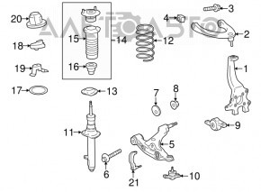 Arcul de suspensie frontal stânga pentru Lexus IS 14-20 awd