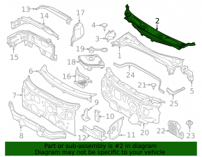 Grilă ștergătoare de parbriz din plastic pentru Mini Cooper Countryman F60 17-24, parte spate