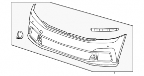 Бампер передний голый VW Passat b8 16-19 USA