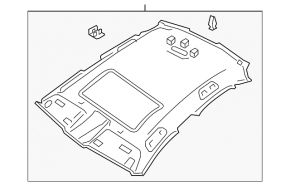 Căptușeală plafon trapă Audi A6 C7 12-18, bej, curățabil chimic, cute, rupturi, zgârieturi