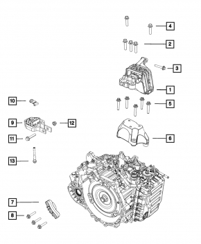 Крепление подушки двигателя левое Dodge Dart 13-16 2.4 АКПП