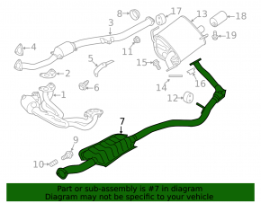 Выпускная трасса средняя часть Subaru Forester 14-18 SJ 2.5